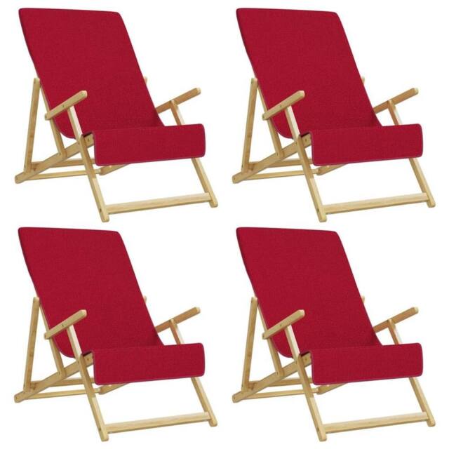 Berkfield Home Beach Towels 4 pcs Burgundy 60x135 cm Fabric 400 GSM - image 1