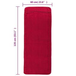 Berkfield Home Beach Towels 4 pcs Burgundy 60x135 cm Fabric 400 GSM - thumbnail 8