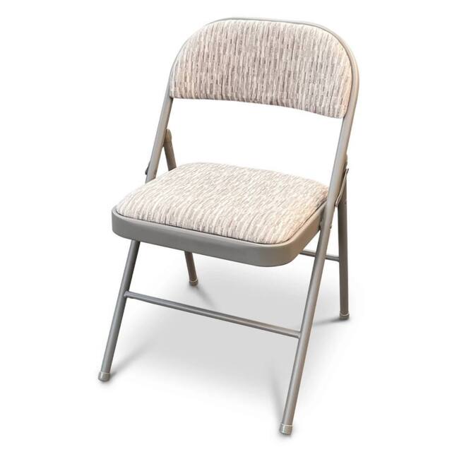 Nordara Deluxe Padded Folding Chair Metal Frame Office New in Grey - image 1