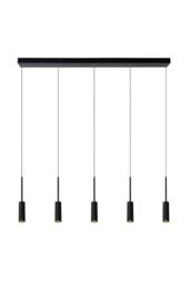 Lucide 'TUBULE' Non Dimmable Stylish Indoor Modern LED Bar Pendant Light in Black - thumbnail 1