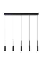Lucide 'TUBULE' Non Dimmable Stylish Indoor Modern LED Bar Pendant Light in Black - thumbnail 2