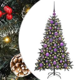 Berkfield Home Artificial Christmas Tree with 150 LEDs Green 68 x 68 x 120 cm - thumbnail 2