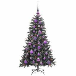Berkfield Home Artificial Christmas Tree with 150 LEDs Green 68 x 68 x 120 cm - thumbnail 4