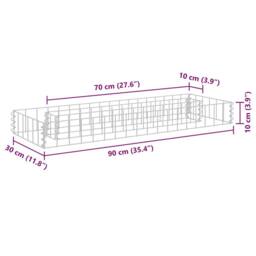 Berkfield Home Gabion Raised Bed Galvanised Steel 90x30x10 cm in Silver - Size: 90 x 30 x 10 cm - thumbnail 6