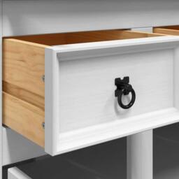 Berkfield Home Highboard Corona White 112x43x196 cm Solid Wood Mexican Pine - Size: 112 x 43 x 196 cm - thumbnail 8