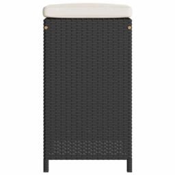 Berkfield Home Garden Bar Stools with Cushions 2 pcs Black Poly Rattan - thumbnail 5