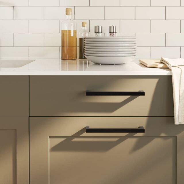 Berkfield Home Cabinet Handles 20 pcs Black 192 mm Stainless Steel - image 1