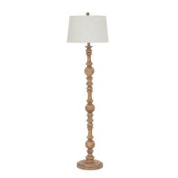 Lemon Pavilion Furniture and Decor Seraphia Floor Lamp with Edged Linen Shade - L41 x W41 x H154 cm Brown - thumbnail 2