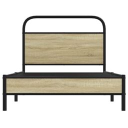 Berkfield Home Bed Frame without Mattress 100x200 cm Sonoma Oak Engineered Wood in Brown - thumbnail 5