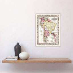 "Artery8 South America Political Divisions Map Mitchell Wall Art Poster Print - Size: W12"" x H16""" - thumbnail 4