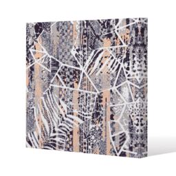Benjamin Tate Design Grunged Print Slim Style Canvas Print 20x20cm in Natural - Size: 20x20 cm - thumbnail 1