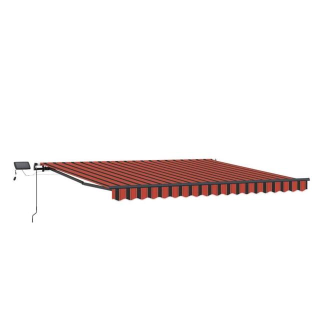 Berkfield Home Manual Retractable Awning with LED Orange & Brown 450x300 cm - image 1