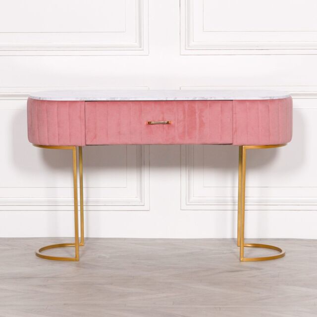 Glasstone Pink Upholstered Dressing Table - image 1
