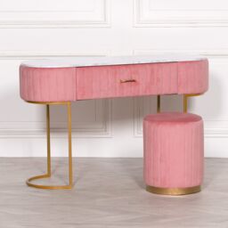 Glasstone Pink Upholstered Dressing Table - thumbnail 5