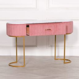 Glasstone Pink Upholstered Dressing Table - thumbnail 2