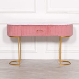 Glasstone Pink Upholstered Dressing Table - thumbnail 1