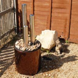 Primrose Extra Large Water Feature Three Tier Tubes with Lights Outdoor 167cm in Metallic Silver - thumbnail 6