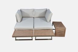 Modish Furnishing Beige Aluminium 4 Seater Modular Corner Sofa Chaise Garden Set - thumbnail 5