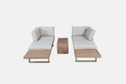 Modish Furnishing Beige Aluminium 4 Seater Modular Corner Sofa Chaise Garden Set - thumbnail 6