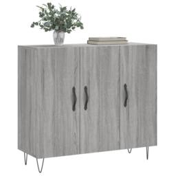 Berkfield Home Sideboard Grey Sonoma 90x34x80 cm Engineered Wood - Size: 90 x 34 x 80 cm - thumbnail 1