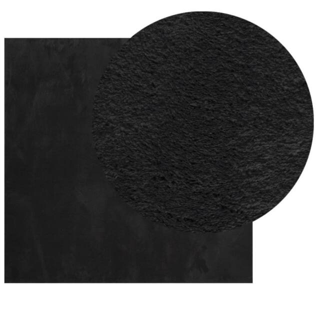 Berkfield Home Rug HUARTE Short Pile Soft & Washable Black 160x160 cm - Size: Medium - image 1