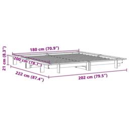 Berkfield Home Bed Frame without Mattress 180x200 cm Super King Solid Wood Pine in Light Brown - thumbnail 9