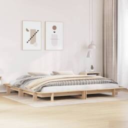 Berkfield Home Bed Frame without Mattress 180x200 cm Super King Solid Wood Pine in Light Brown - thumbnail 2