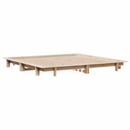 Berkfield Home Bed Frame without Mattress 180x200 cm Super King Solid Wood Pine in Light Brown - thumbnail 6