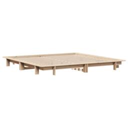 Berkfield Home Bed Frame without Mattress 180x200 cm Super King Solid Wood Pine in Light Brown - thumbnail 3