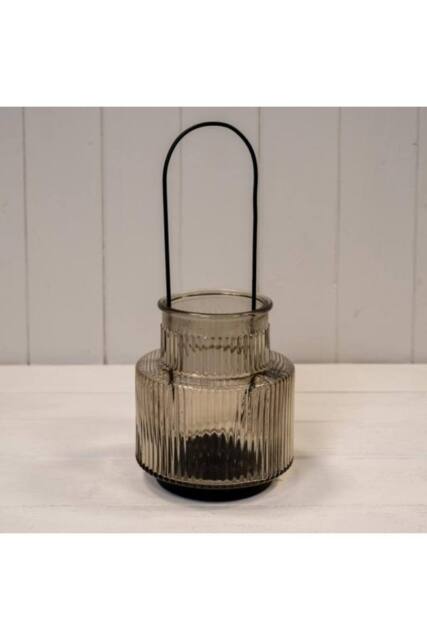 KDMD Smokey Brown Large Glass Candle Holder with handle - image 1