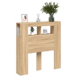 Berkfield Home LED Headboard Sonoma Oak 100x18.5x103.5 cm Engineered Wood in Brown - thumbnail 5