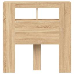 Berkfield Home LED Headboard Sonoma Oak 100x18.5x103.5 cm Engineered Wood in Brown - thumbnail 6
