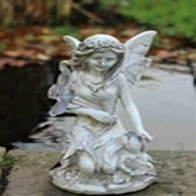 EONLION Garden Ornament Cherub Fairy Angel Home Decor Figurine Statue in White - image 1
