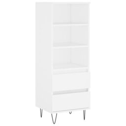 Berkfield Home Highboard White 40x36x110 cm Engineered Wood - Size: 40 x 36 x 110 cm - thumbnail 2
