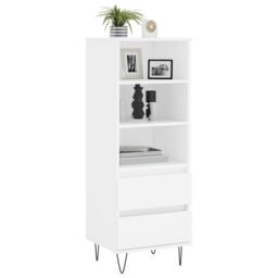 Berkfield Home Highboard White 40x36x110 cm Engineered Wood - Size: 40 x 36 x 110 cm - thumbnail 3