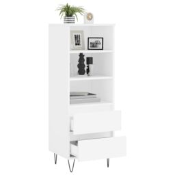 Berkfield Home Highboard White 40x36x110 cm Engineered Wood - Size: 40 x 36 x 110 cm - thumbnail 4