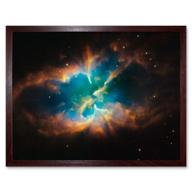 Artery8 Hubble Space Telescope Image Planetary Nebula NGC 2818 Red Green Blue Gas Cloud Glowing Outer Layers Open Star Cluster Art Print Framed - image 1