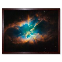 Artery8 Hubble Space Telescope Image Planetary Nebula NGC 2818 Red Green Blue Gas Cloud Glowing Outer Layers Open Star Cluster Art Print Framed - thumbnail 1