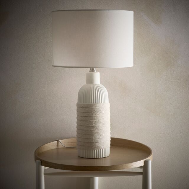 K LIVING Aria 53cm Light Cream Ceramic Table Lamp - image 1