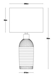 K LIVING Aria 53cm Light Cream Ceramic Table Lamp - thumbnail 3