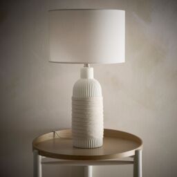 K LIVING Aria 53cm Light Cream Ceramic Table Lamp - thumbnail 1