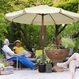 OUTSUNNY 3.3(m) Garden Parasol Umbrella Outdoor Sun Shade Canopy with 8 Ribs Beige