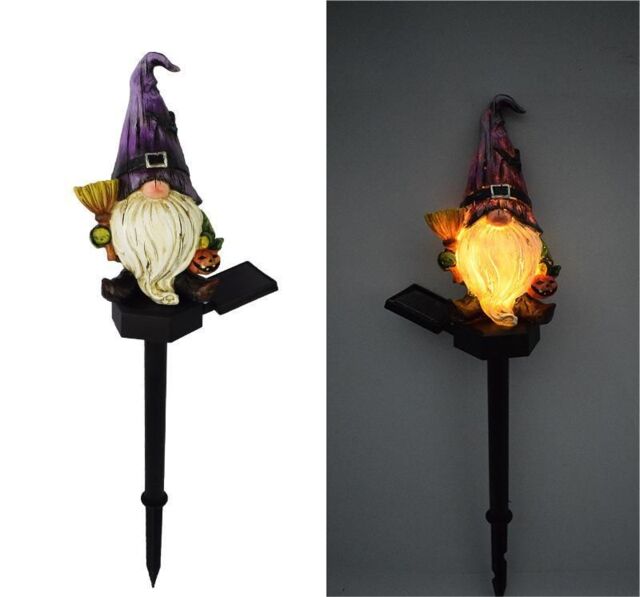 Leaper Solar Garden Cartoon Resin Dwarf Genie Lights in Purple - image 1