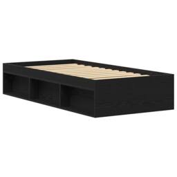Berkfield Home Bed Frame without Mattress Black Oak 100x200 cm Engineered Wood - thumbnail 7