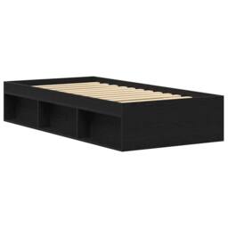 Berkfield Home Bed Frame without Mattress Black Oak 100x200 cm Engineered Wood - thumbnail 4