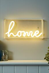 BHS Lighting Glow Home Neon Light Box Table Lamp in White - thumbnail 4