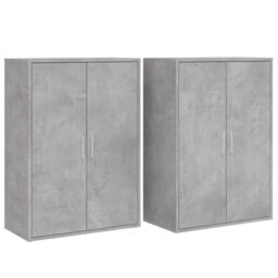 Berkfield Home Sideboards 2 pcs Concrete Grey 60x31x84 cm Engineered Wood - Size: 60 x 31 x 84 cm - thumbnail 2