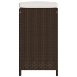 Berkfield Home Garden Bar Stools with Cushions 2 pcs Brown Poly Rattan - thumbnail 5