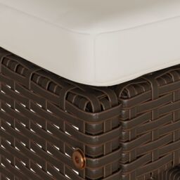 Berkfield Home Garden Bar Stools with Cushions 2 pcs Brown Poly Rattan - thumbnail 7