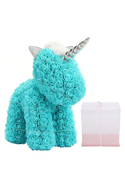 Living and Home 36cm Blue Rose Unicorn Gift with Gift Box & LED Light Valentines Wedding Anniversary Birthday Gifts for Her - image 1